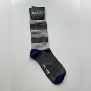 Beams Striped Gray and Blue Socks